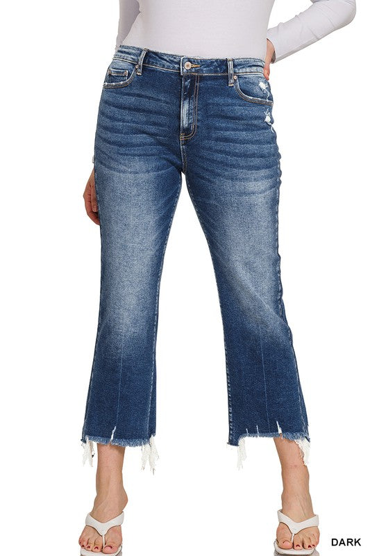 Plus Kick Crop Flare Jeans