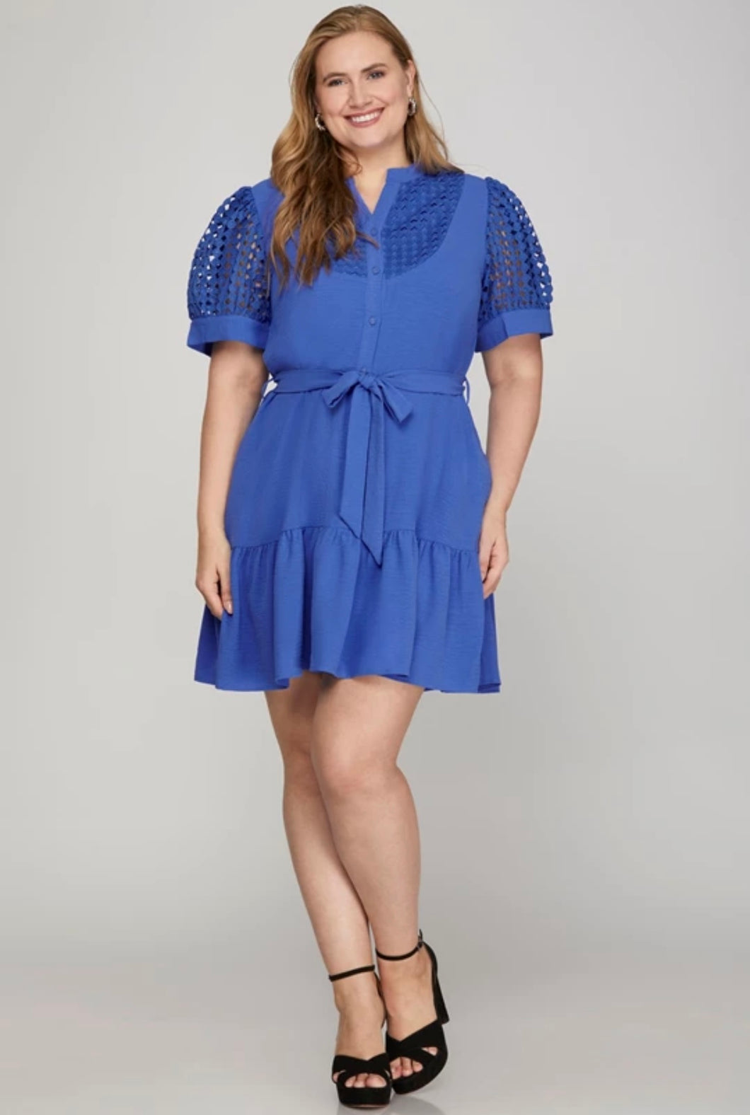 Plus Classy Cobalt Dress