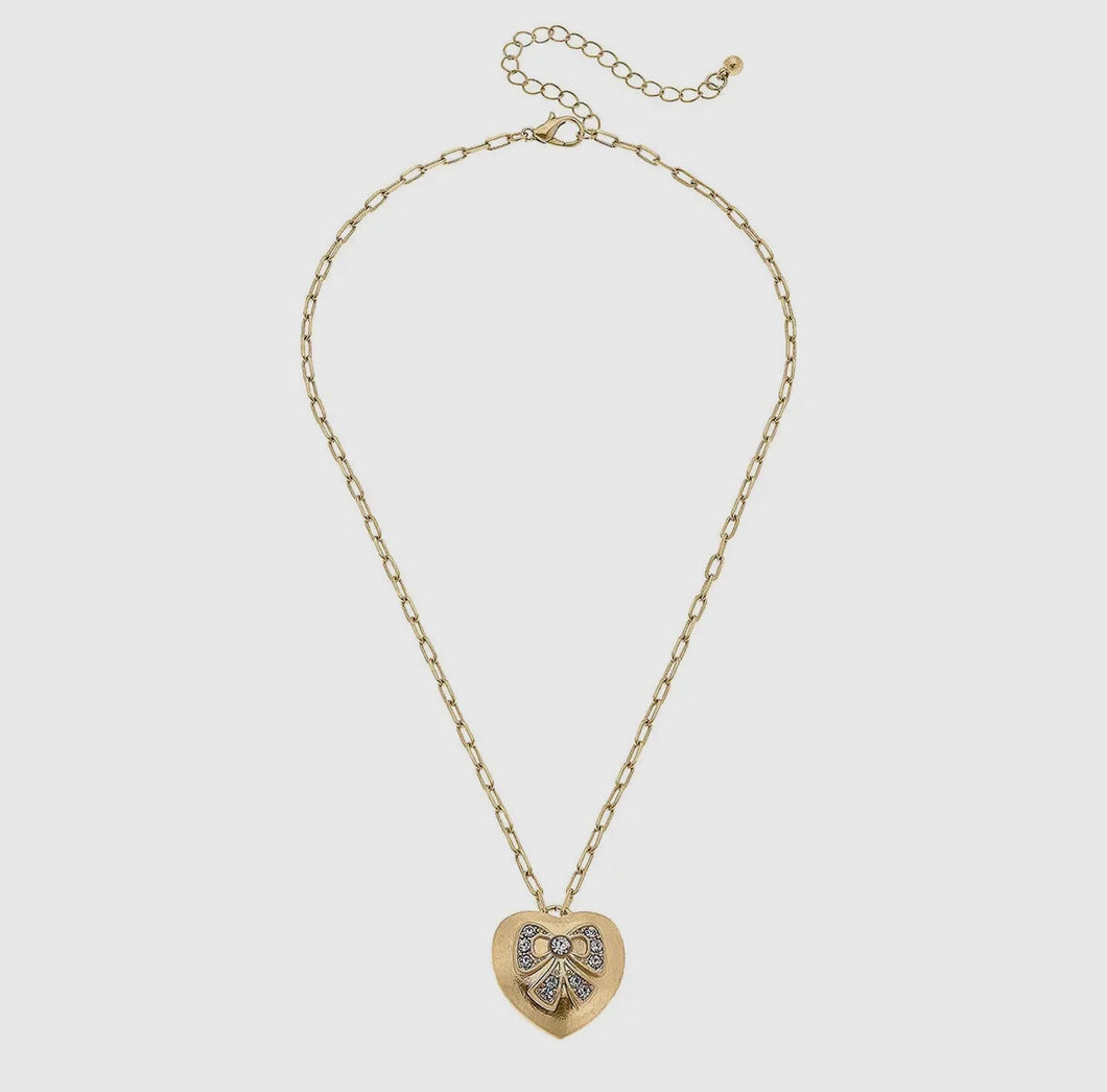 Rylan Bow Heart Necklace