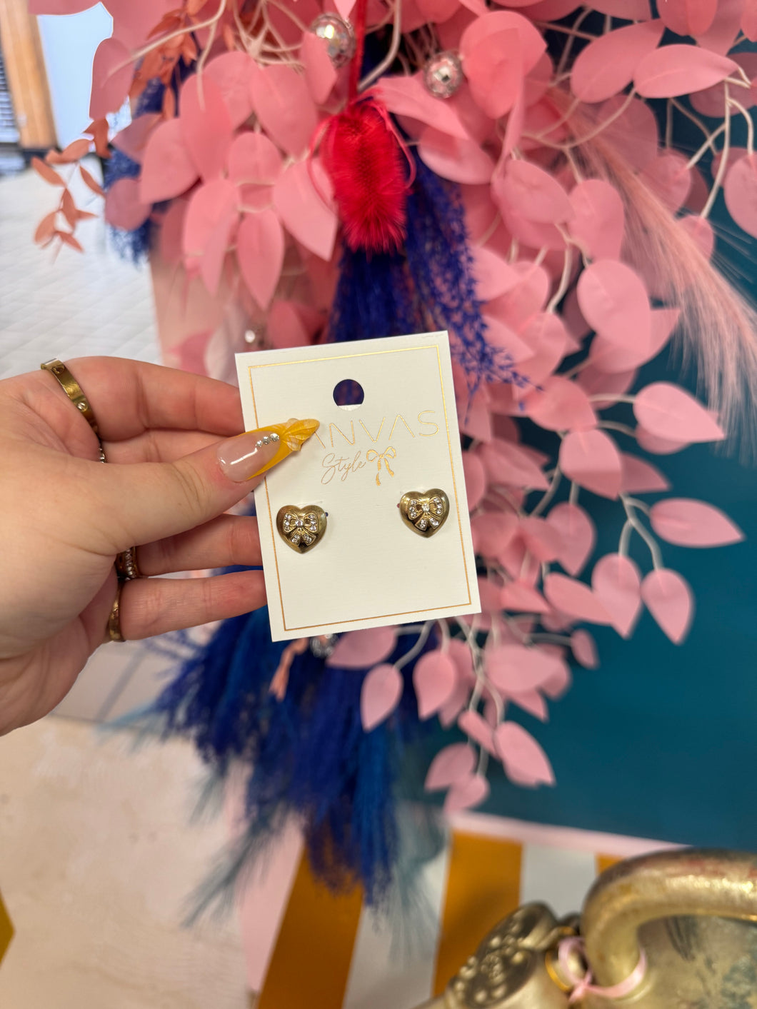 Rylan Bow Heart Studs