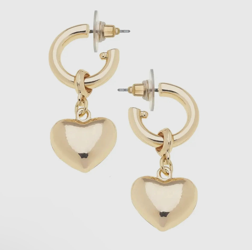 Hannah Puffed Heart Earrings