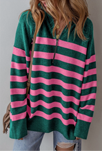 Load image into Gallery viewer, Green and Pink Striped Top
