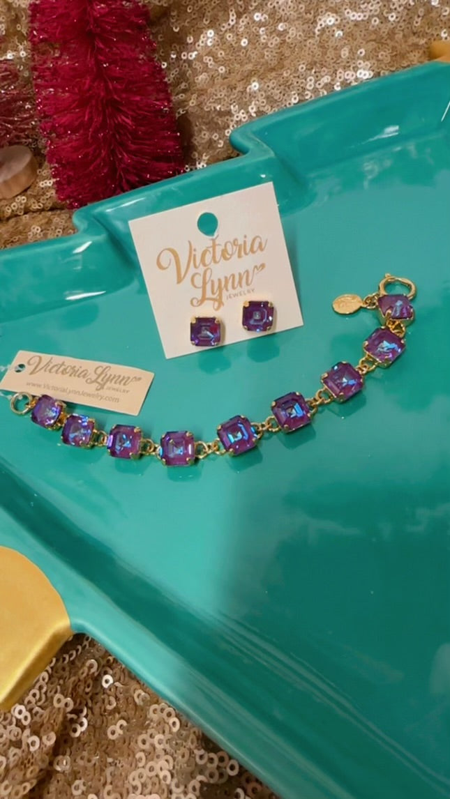 10mm Burgundy Delite Asscher Studs