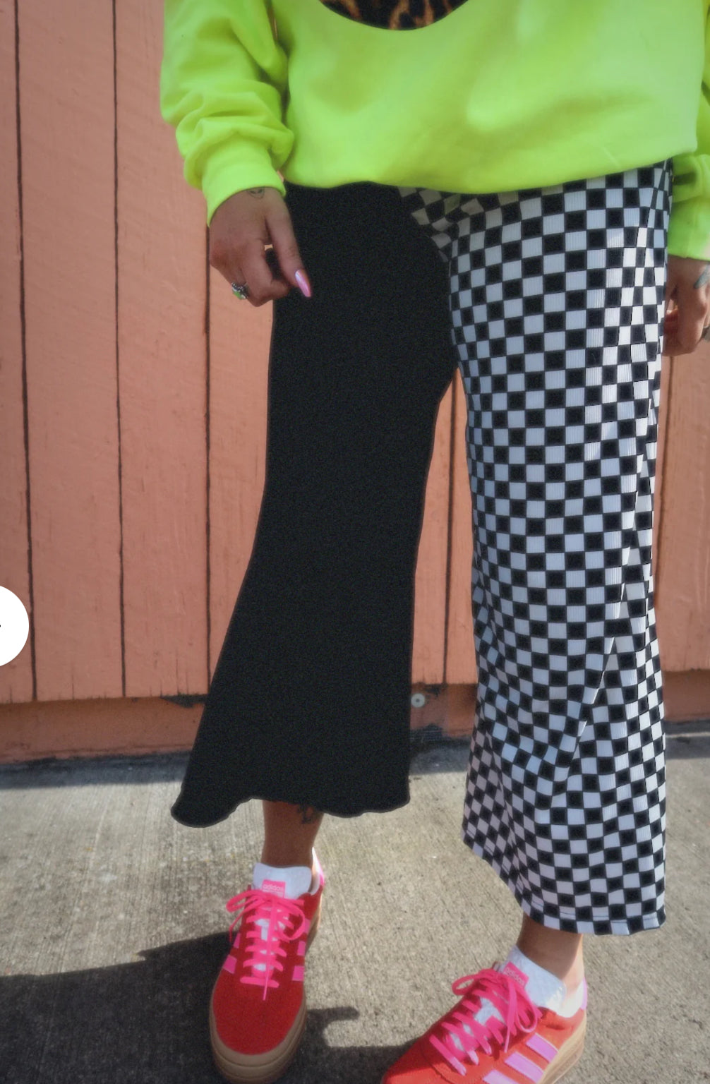 Half & Half Emy Ave Cropped  Checkered Pants